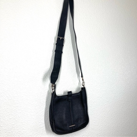 Rebecca Minkoff Pebbled Leather Mini Tote Bag 8x7" Black Minimalist - Picture 5 of 16